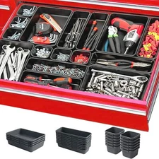 50 Packs Tool Box Organizer Tray Divider Set Desk Drawer Organizer Garage Organi