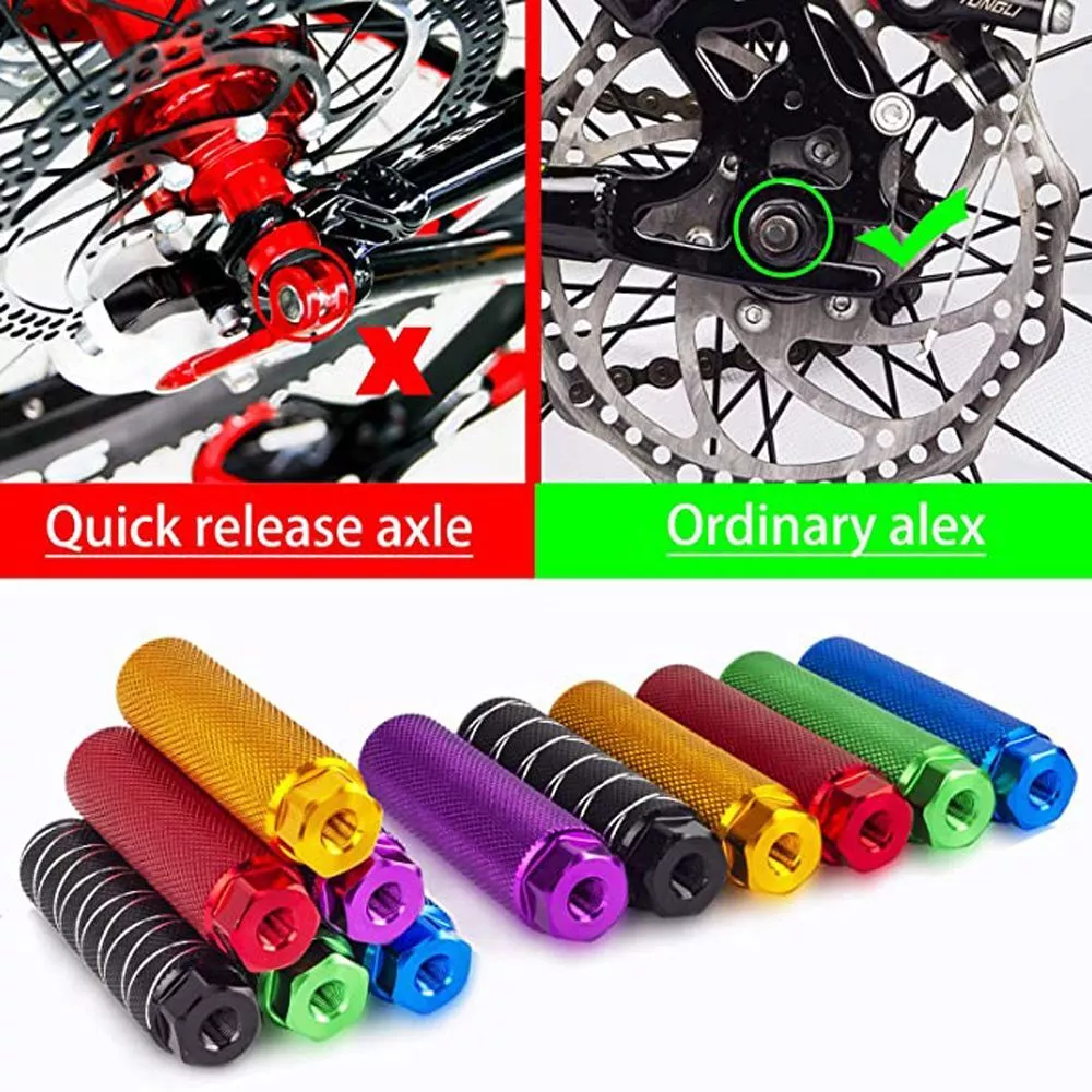 1 Pair MTB BMX Bike Alloy Foot Stunt Pegs Footrest Cylinder Grip Fit 3 8 Axle