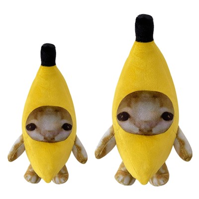 Kawaii Katzen-Plüsch-Banane Katzen-Plüschtier mit weinendem Gesicht, das Plus