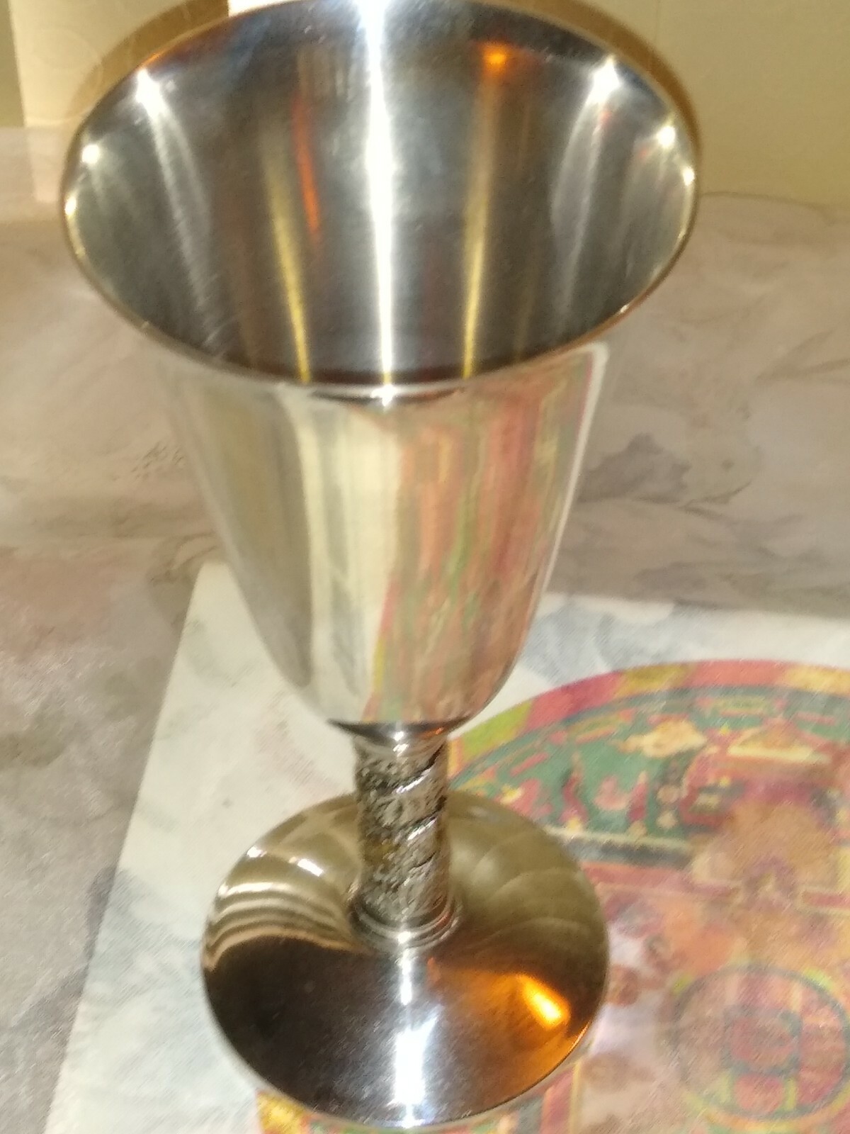 Silver Wine glass made in Spain eBay