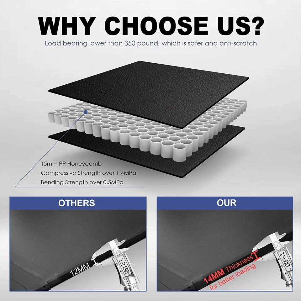 Cubierta rígida Tonneau de plataforma de camión de 5 pies para Toyota Tacoma 2005-2015 triple plegable con lámpara Foto 4 de 4