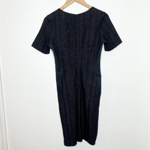 Theory Fischgrätmuster Wollkleid schwarz Damengröße 10 Kurzarm Akademie Karriere - Bild 8 von 9