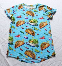 Bums  Roses Unisex Kid's Pajama Shirt BL1 Let's Taco-Bout It Size 5/6Y