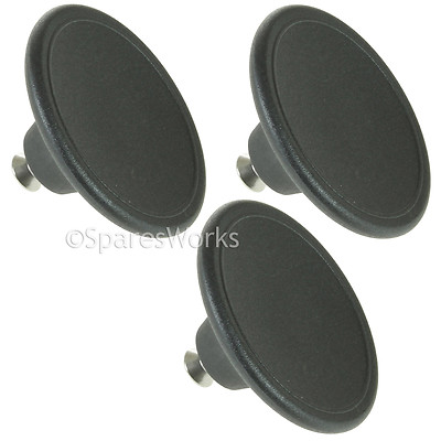 3 x 4,5 cm runder Griff Deckelknopf für Le Creuset Kasserolle Topf Schale Kochtopf schwarz