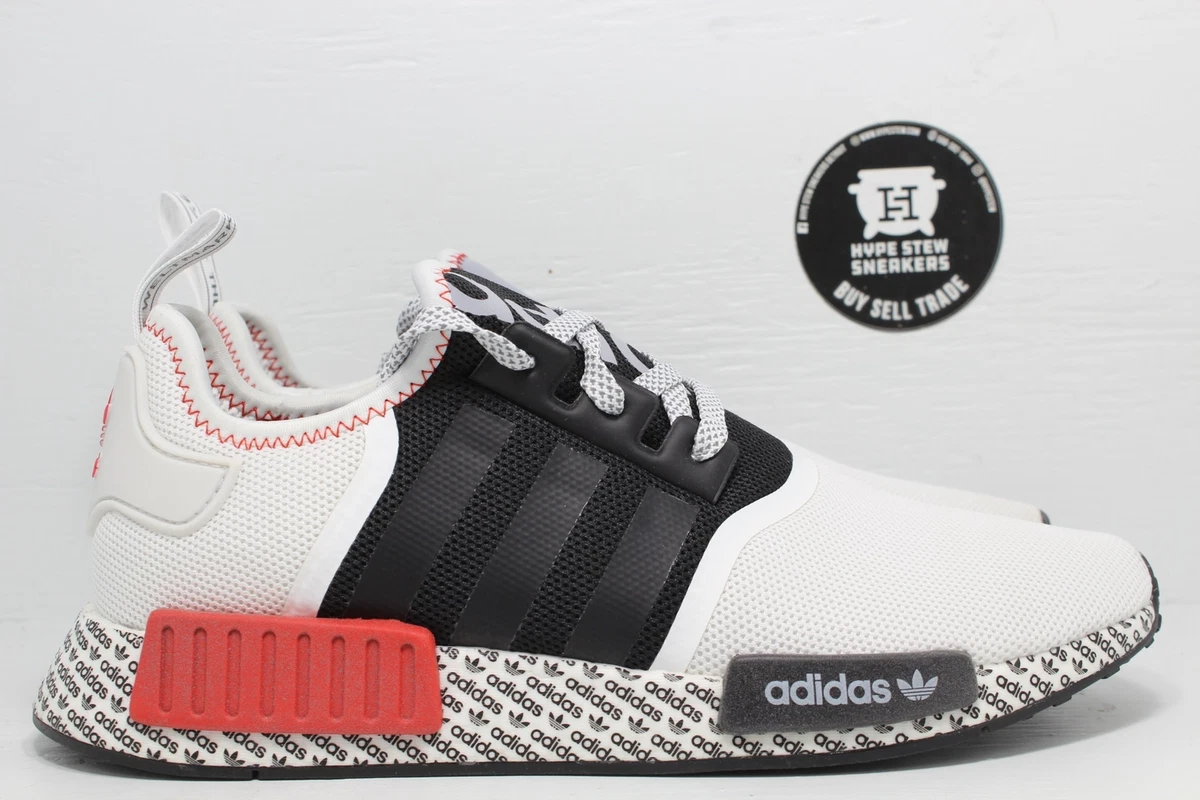Adidas nmd_r1 black top white lush red
