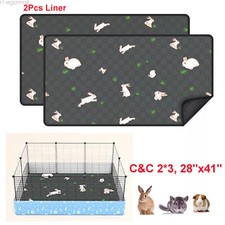 2Pcs Guinea Pig Cage Liners- Washable Pee Pads Reusable  Anti Slip Bedding Pads