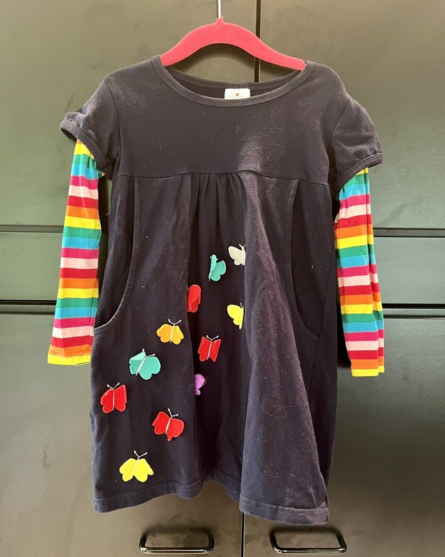Little Girls Dress Size 3-4 Butterflies are 3 dimensional w/ Pockets