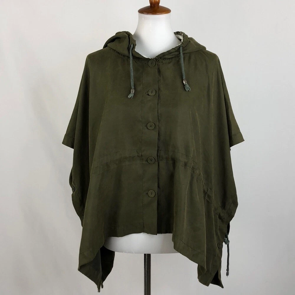 Ag Plus Olive Green Cape Style Jacket, Medium sz M