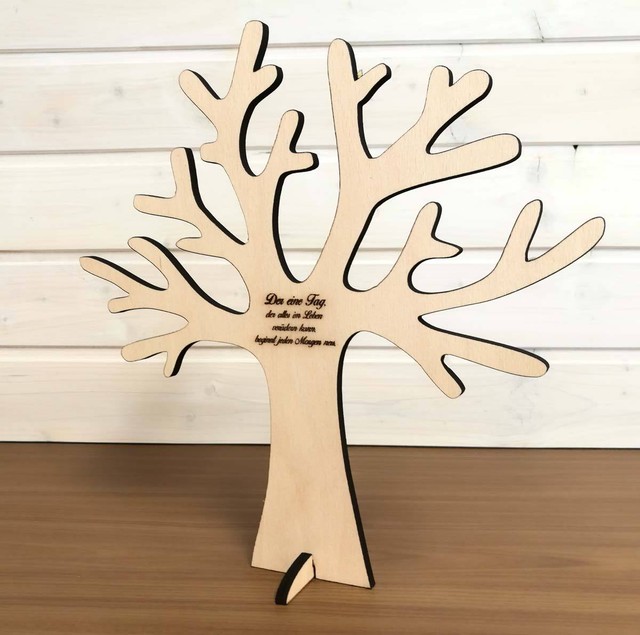 Deko Baum Holz Spruch Zitat Text Geschenk Tischdeko Dekoration Wanddeko Wand Ebay