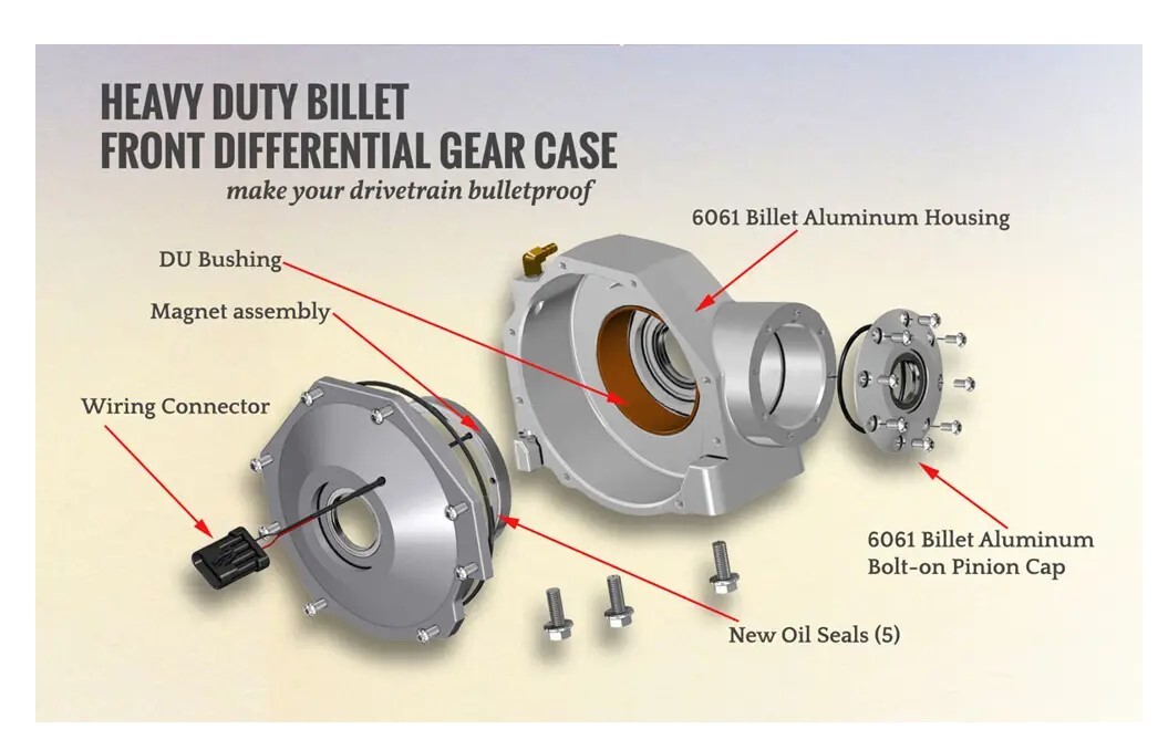 SuperATV Front Billet Differential Case for Polaris General / RZR