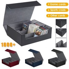 Card Deck Case Leather Magnetic Closure Commander Deck Box Fit for YuGiOh, MTG