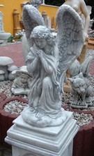 Gartenfiguren, Grabengel 76 cm groß, Engel, Steinguss, Grabschmuck, Gartendeko