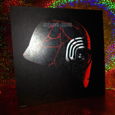 KYLO REN DAMAGED HELMET TEXTURED PRINT official Disney art