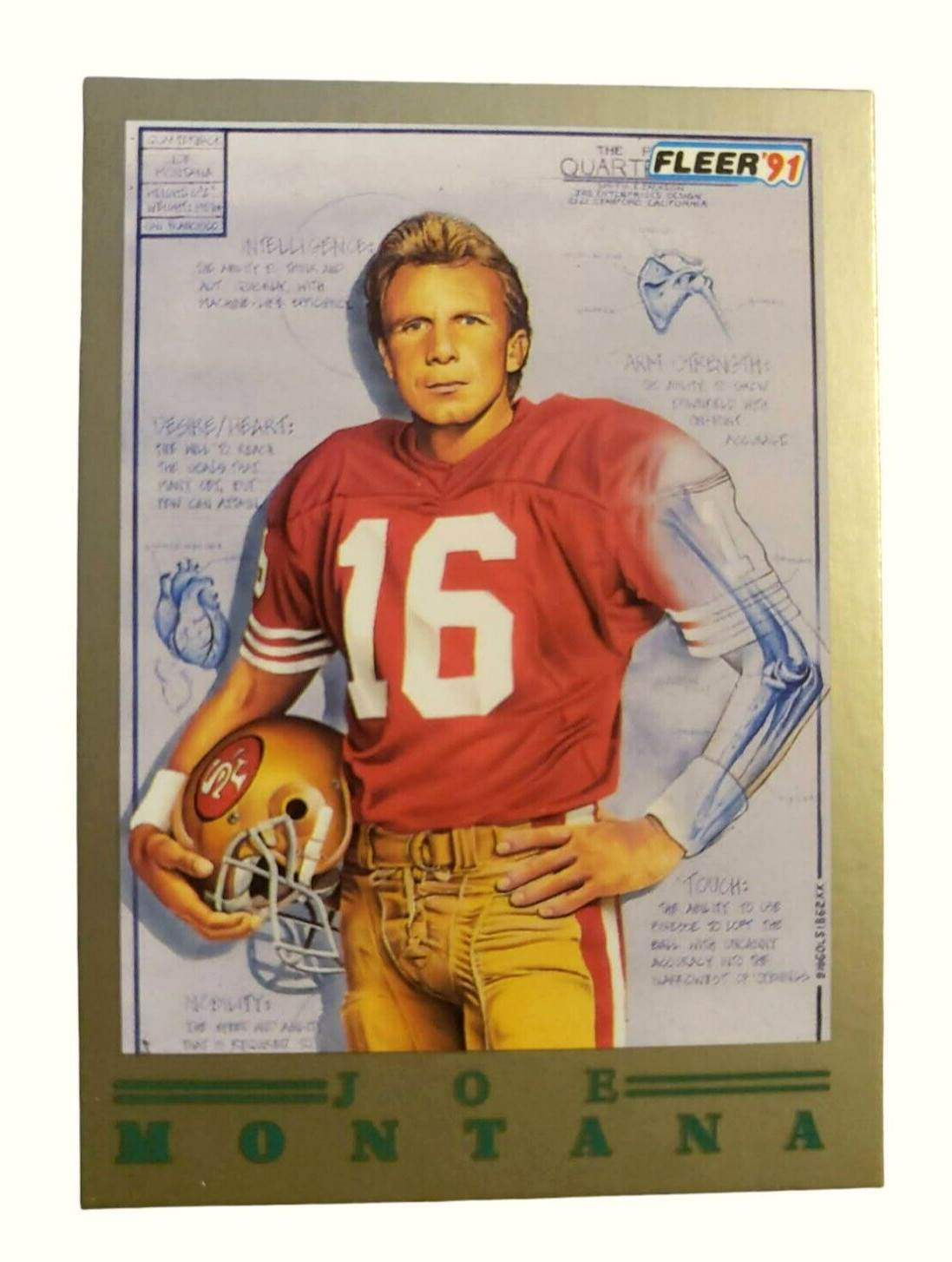 1991 Fleer Pro Visions JOE MONTANA NFL Football Card #1/10 San Francisco 49ers