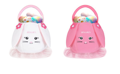 SET OF 2 - Yexmas Easter Basket Plush  Bunny Bags Basket Rabbit Buckets Child