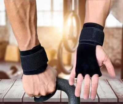 LTREVFIT Weight Lifting Gloves Leather Workout Gym Exercise Training Wrist Strap Unisex