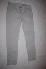 Mens GRAY SLIM CASUAL DRESS PANTS Tailored Rear Pockets CARBON 5 Pocket 32x30