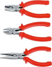 BGS - Plier Set Long Nose, Combination & Side Cutter - DIY Range - 70054