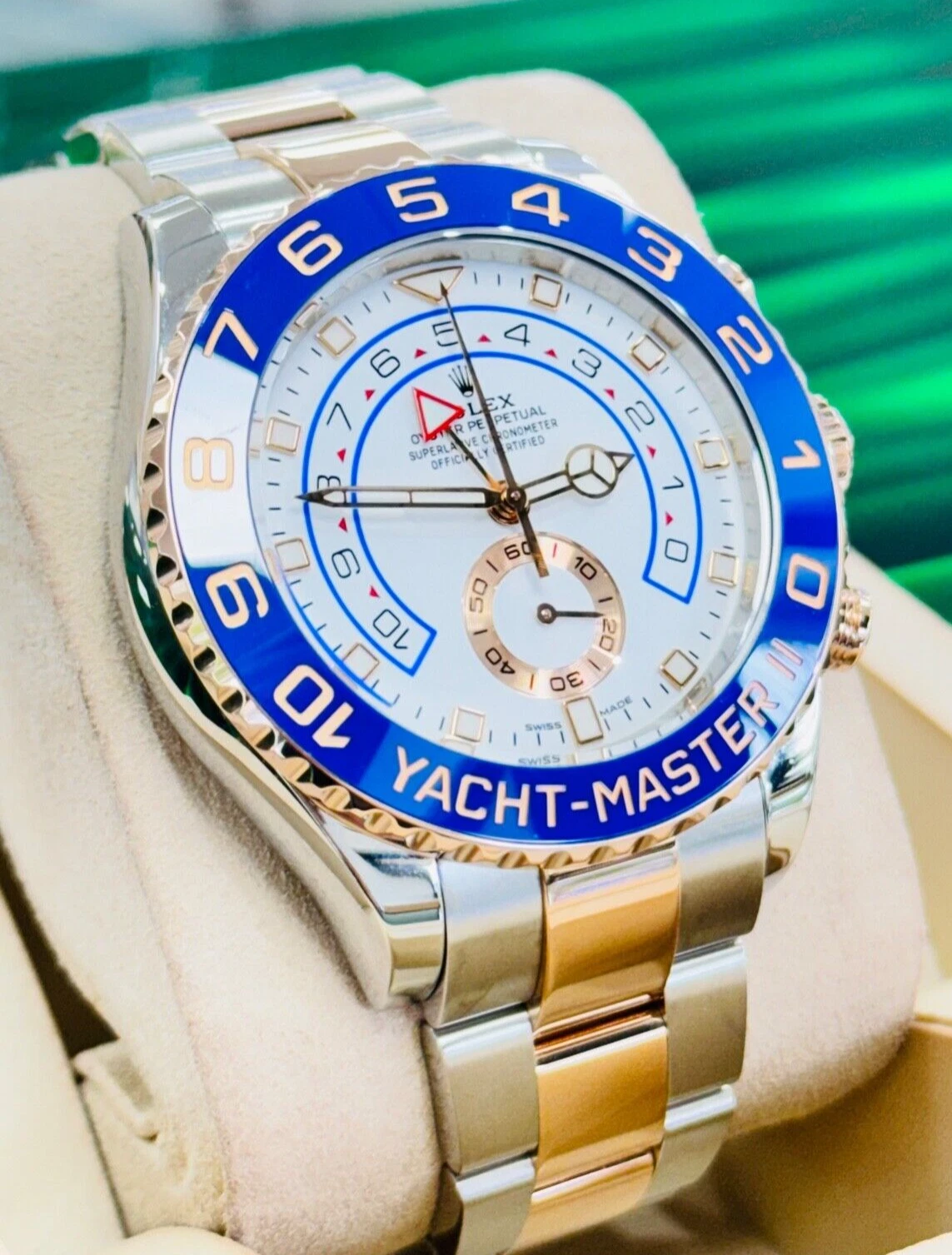 Rolex Yacht Master II 116681 18K Rose Gold /Steel Mercedes Hands Watch