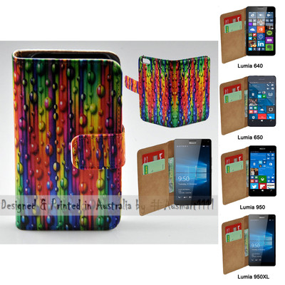 For Nokia Series - Teardrop Straw Print Theme Wallet Mobile Phone Case Cover