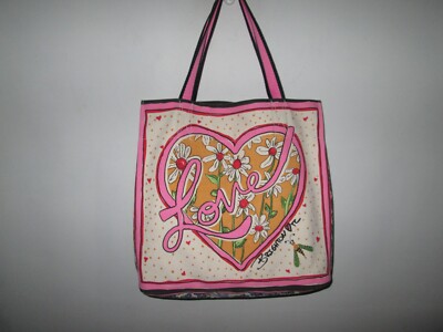 BRIGHTON Love Bug Cotton Canvas Large Tote Bag By Tom Clancy 15 x 15 x 