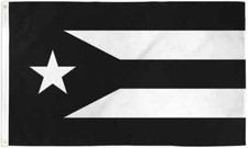 Puerto Rico Black/White 3x5ft Poly Puerto Rican PR Country Flag of Puerto Rico