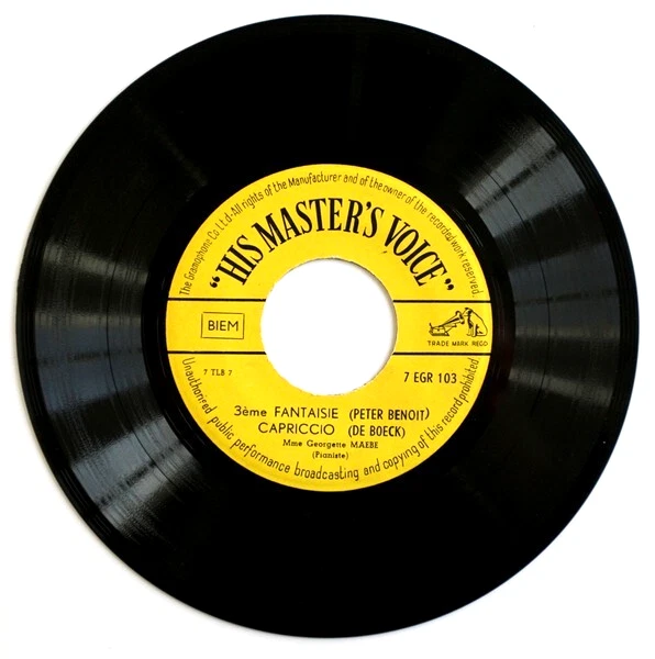 GEORGETTE MAEBE Belgian romantic piano recital belgium HMV 7 EGR 103 vinyl EP - Image 3 of 3