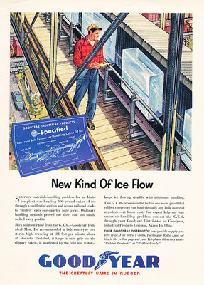 1955 Goodyear Tire Ice Cube - Original Advertisement Print Ad J125
