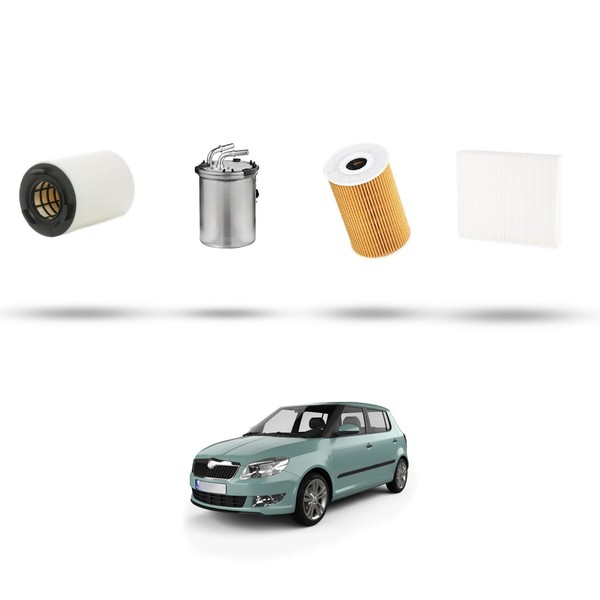 Hoffcar Wartungsset - 4 Filter FüR Skoda Fabia II (545,542) 1.6 TDI 55KW Ab 2-image