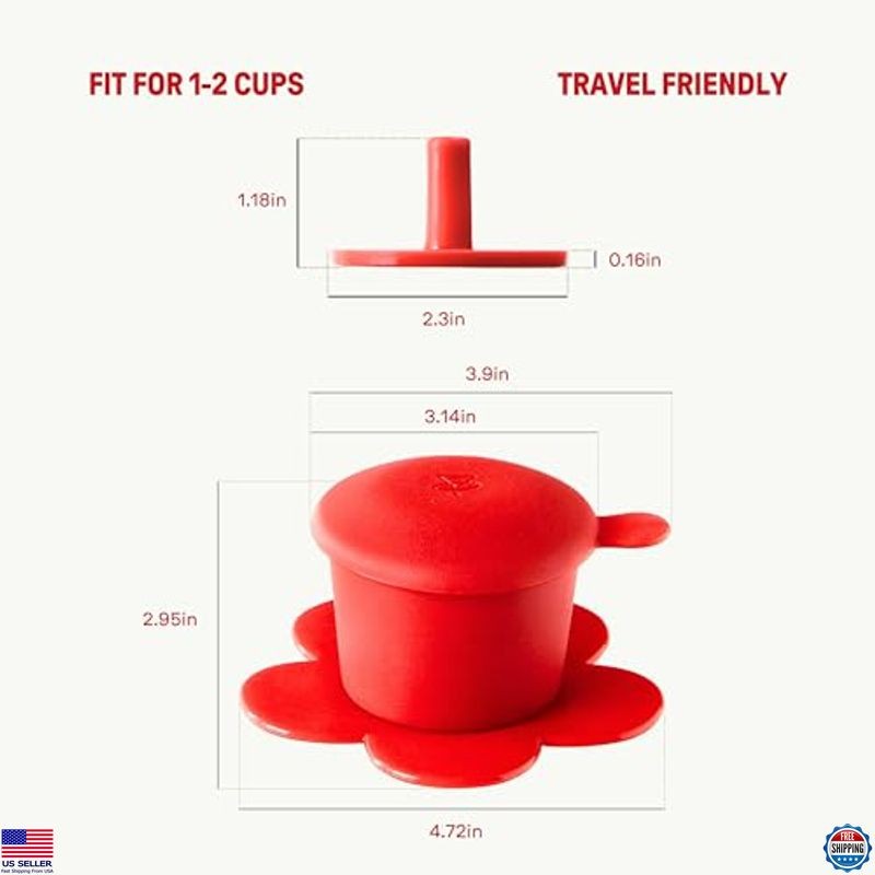 Vietnamese Phin Coffee Dripper – Red Single Cup Maker for 1-2 Servings, Reusable