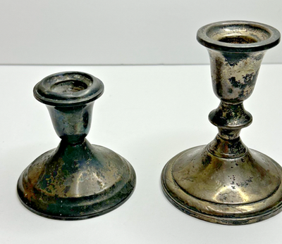 Gorham Towle Sterling Silver candlesticks Set 2 Weighted  display picture 1
