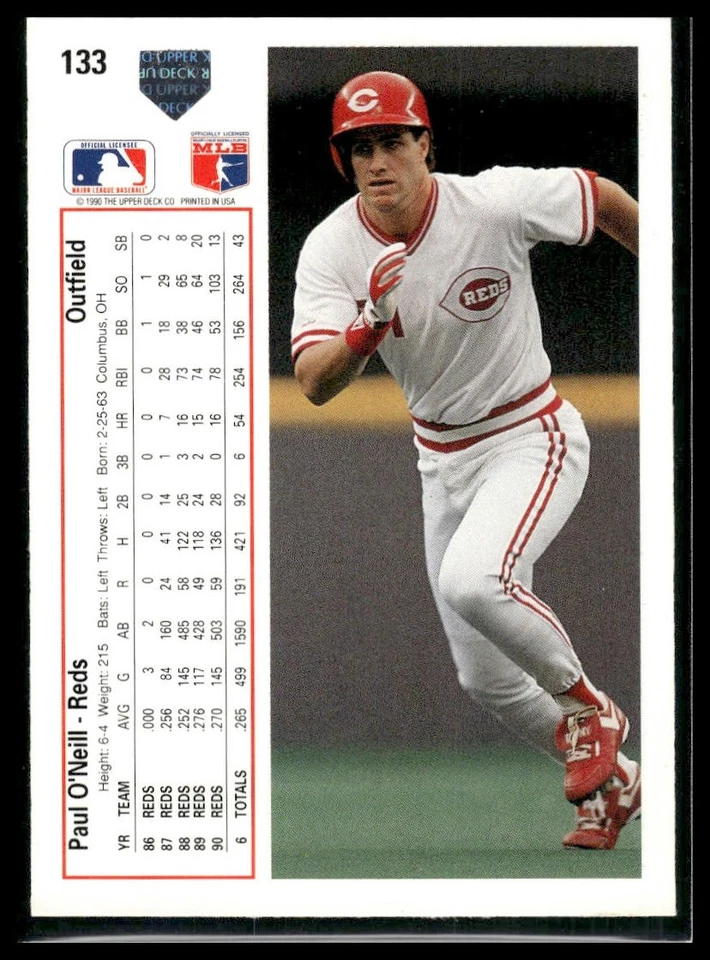 1991 Upper Deck #133 Paul O'Neill - Image 2 of 2
