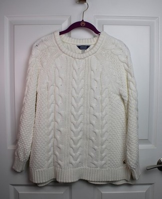 Women's Joules Knitwear Ivory Cable Knit Pullover Sweater Size 6US/10UK EUC/LN