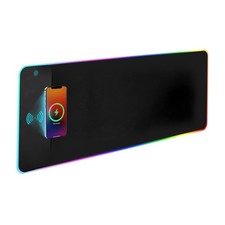 Wireless Charging LED Gaming Mouse Pad 16 RGB Selection Non-Slip Rubber Base US