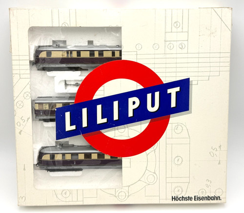 Liliput - Escala HO - Vindobona VT 06 DR 3 unidades diésel juego de pasajeros - #12610 | Condition: Used