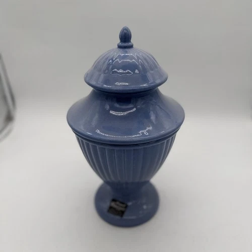 Vintage Large  Haeger Pottery Urn Vase  blue with cover rare