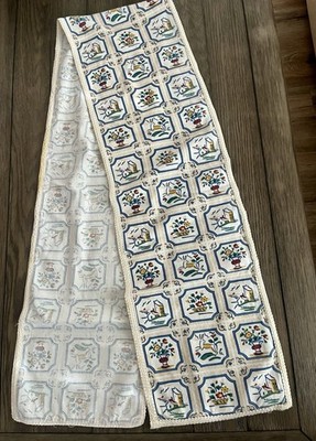 VTG Delft Dutch Waverly Scandi Cottagecore Table Runner Danish Farmhouse 10x68 