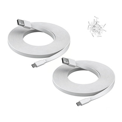 2 Pack 25 Ft USB C Cable for Security Camera Outdoor Indoor, Type-C Extension Ch