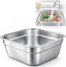 12.9in Square Stainless Steel Washing Bowl Kitchen Sink Vegetable Wash Basin