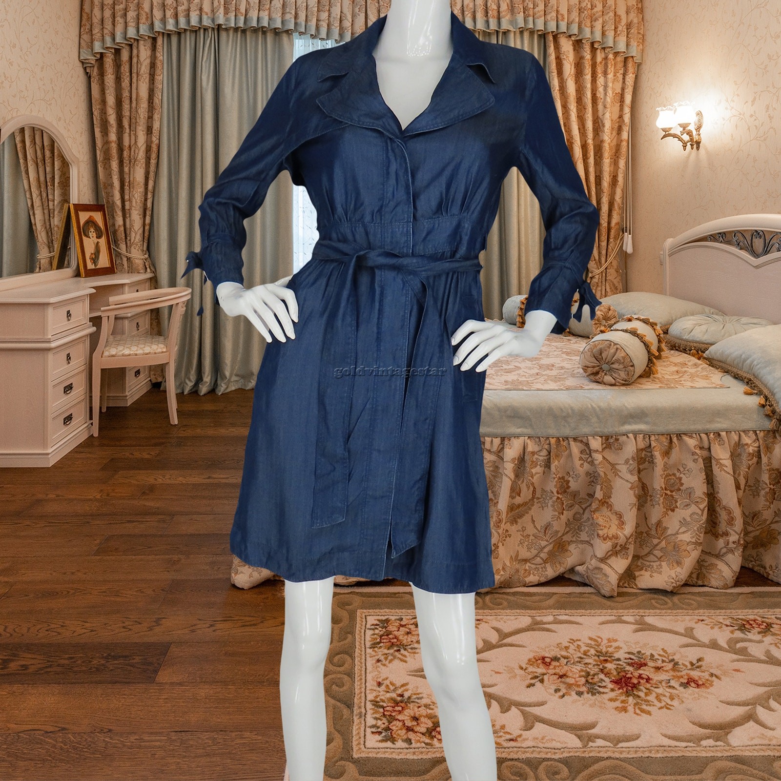 Banana Republic Denim Indigo Cinched Waist Dress XS