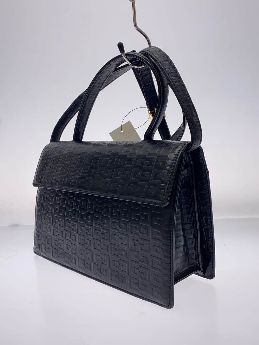 GIVENCHY Shoulder Bag Vintage 4G Logo Embossed Leather Square Flap Used image 2