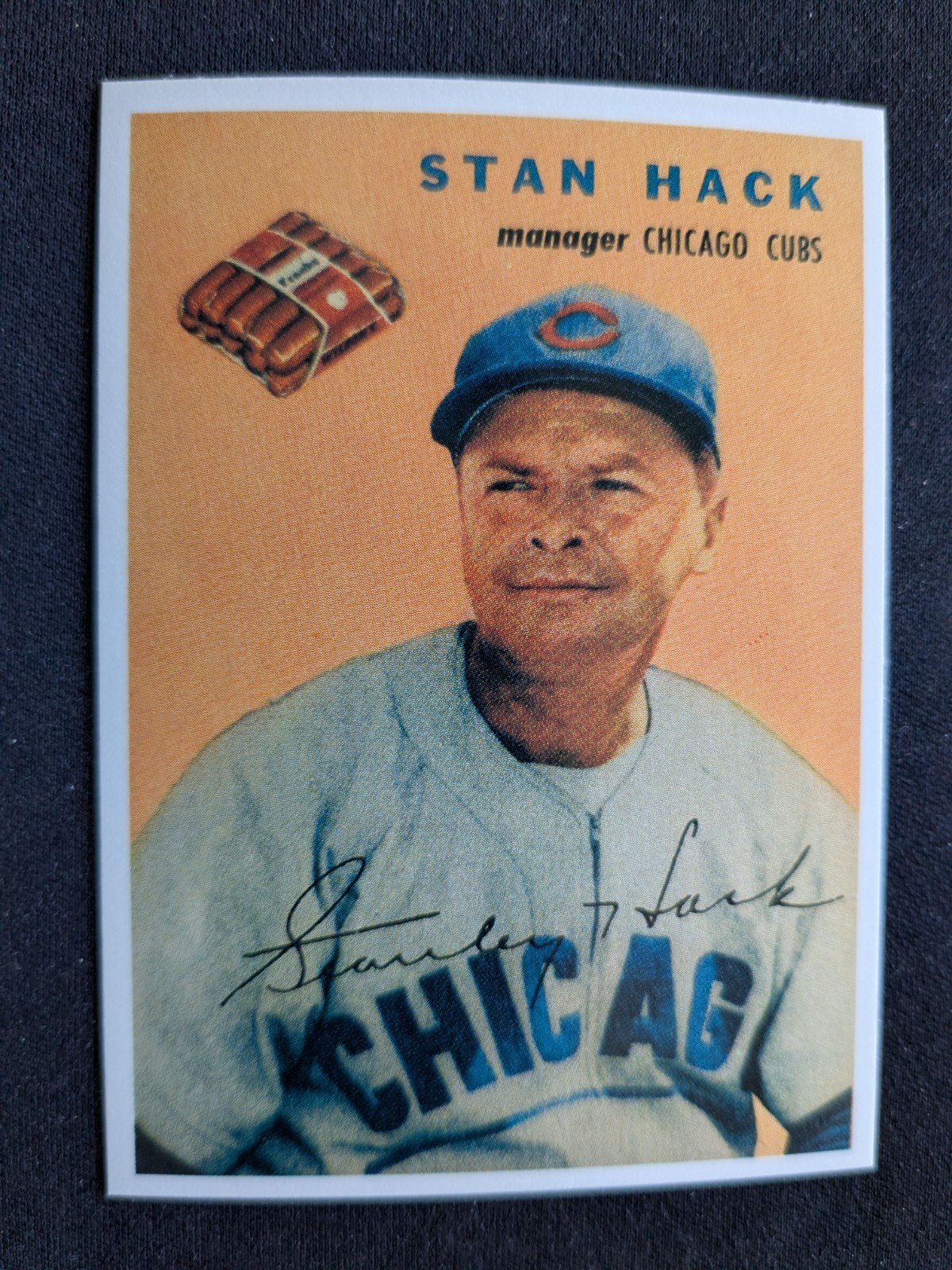 1954 Wilson Franks Baseball Card # Stan Hack - Chicago Cubs (NM)