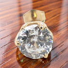 ESTATE SINGLE SOLID 14K YELLOW GOLD 7.1mm 1.25ct CZ STUD EARRING #7974 — photo 1