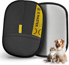 2 Pack Pet Hair Grooming Gloves Upgraded Mesh Brush Fabric, Washable Electro