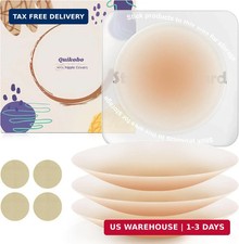 2 Pairs Nipple Covers for Women with Storage Board, Silicone Reusable Sticky Nip
