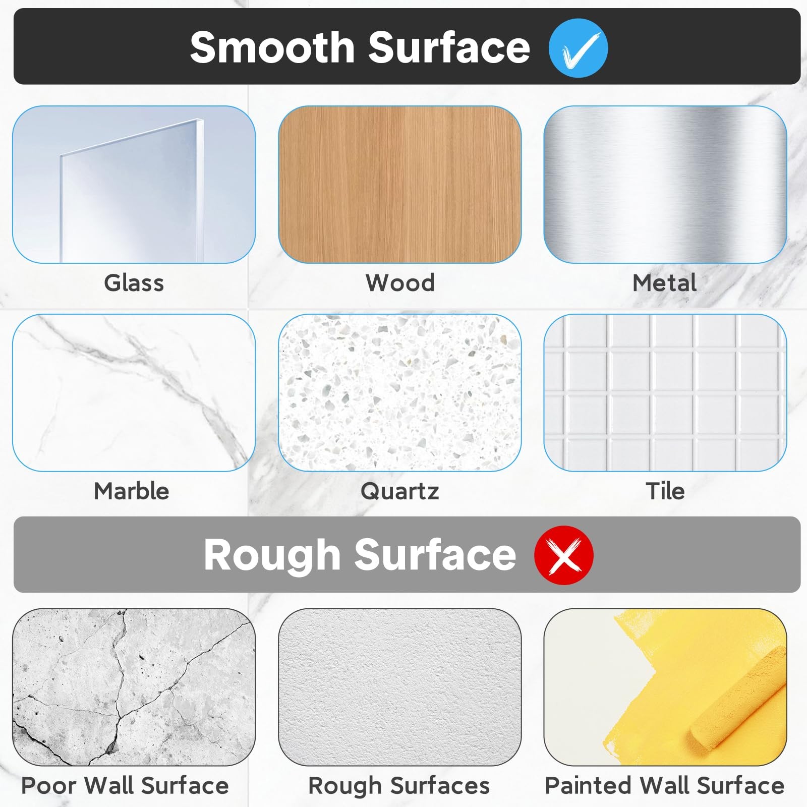 20 Pack Shower Caddy Adhesive Replacement, Waterproof Shower Shelf Adhesive S...