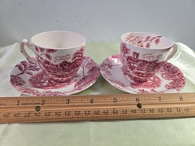 Set Of Two. The Thames at Hanley Bridge Teacup And Saucer.
