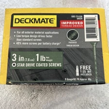 Deckmate Star Drive Coated Screws 3inch 1 Lb. New T-25 Bit Included