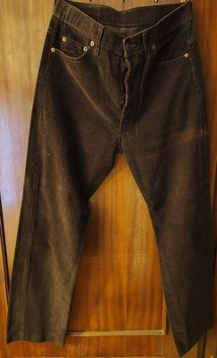 Calças Levi's 501 Corduroy Veludo Vintage Made in USA Castanho W33 L34
