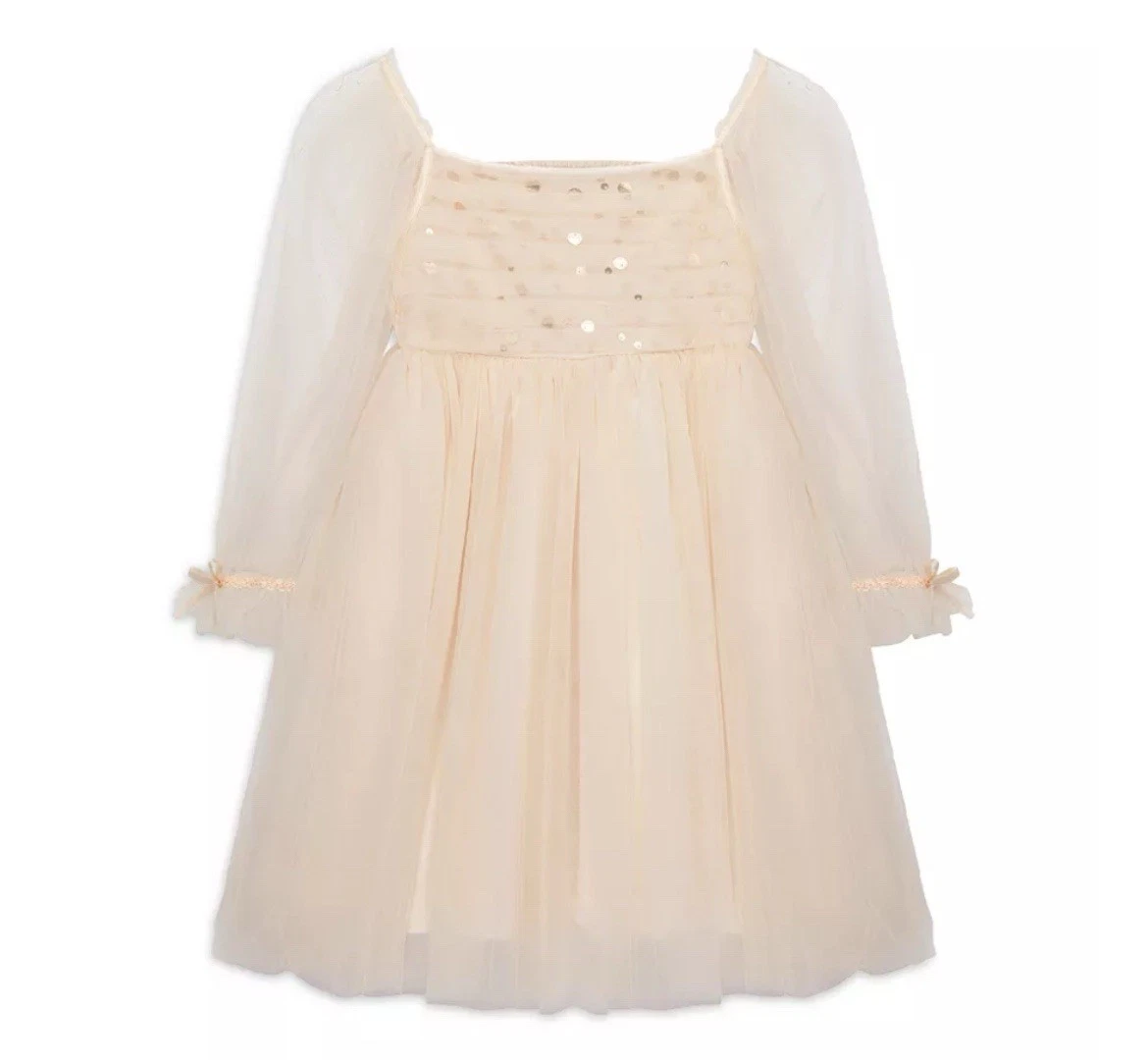 Habitual Girls' Sequin Tulle Long Sleeve Dress - Holiday Sz 6 New!